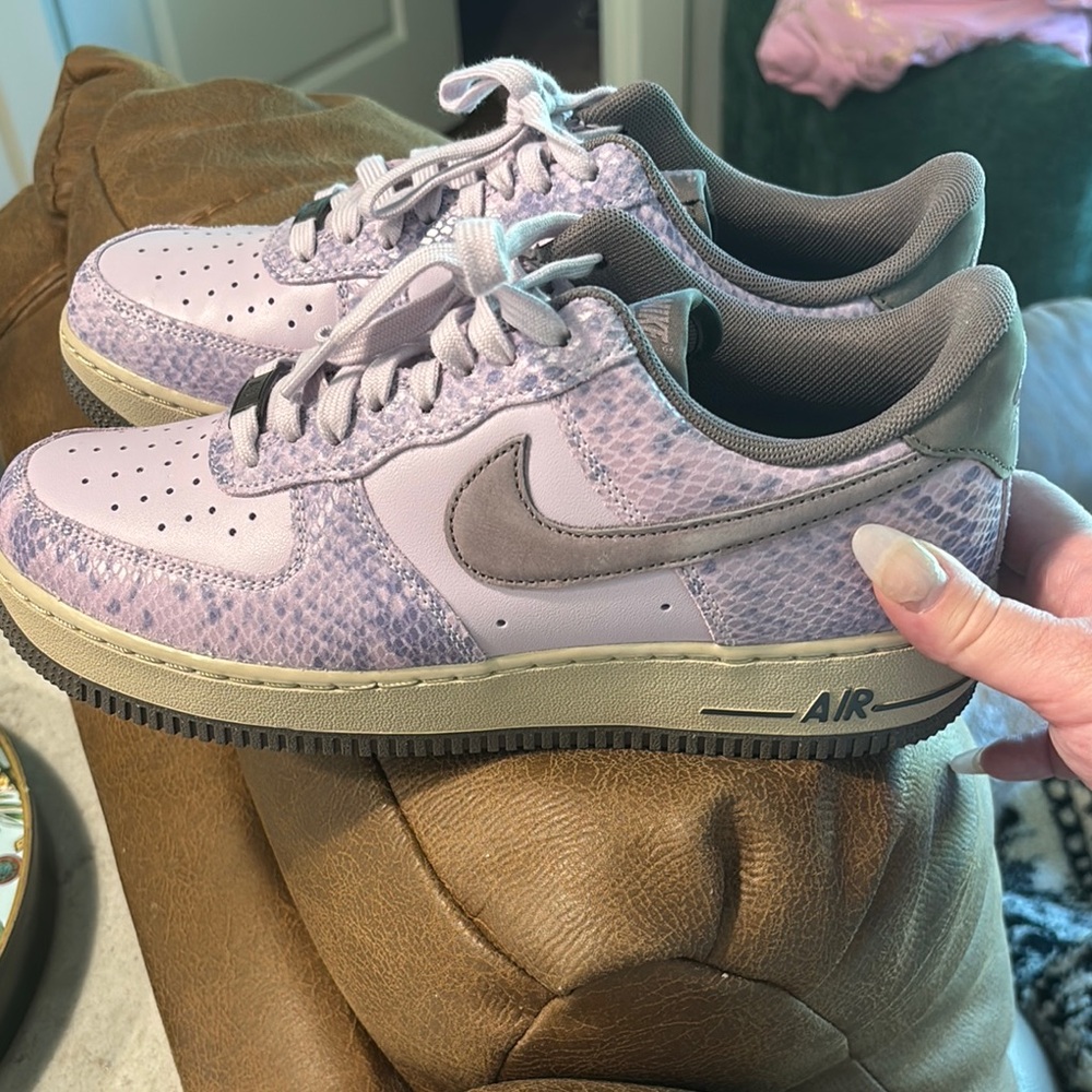 Nike Lavender Snakeskin Air Sneakers